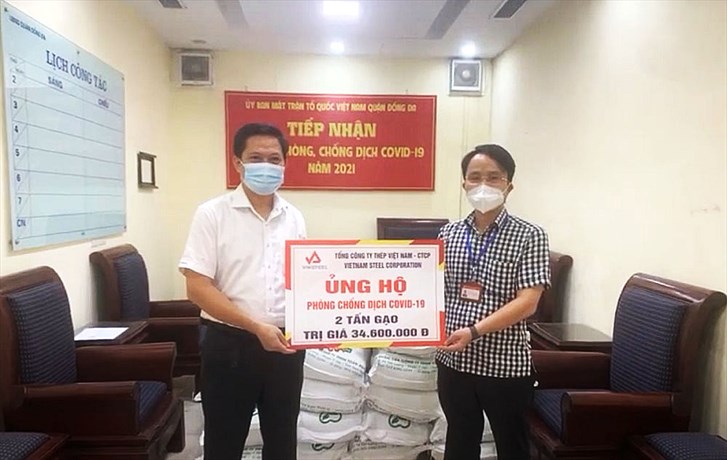 VNSTEEL ủng hộ lương thực, nhu yếu phẩm phòng chống dịch Covid-19