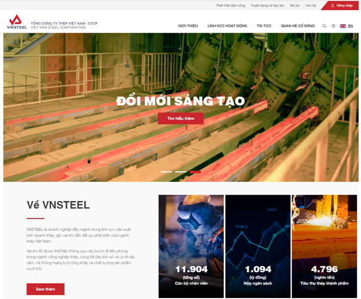 Tổng công ty Thép Việt Nam – CTCP: Chính thức ra mắt cổng Cổng thông tin điện tử