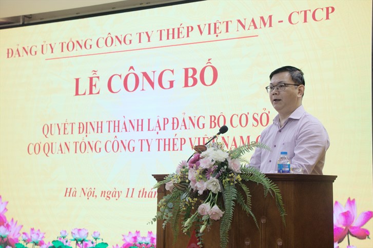 Lễ công bố Quyết định thành lập Đảng bộ Cơ quan Tổng công ty Thép Việt Nam - CTCP
