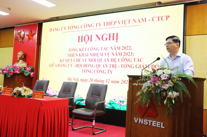 Đảng ủy VNSTEEL tổ chức hội nghị tổng kết năm 2022 và ký Quy chế mối quan hệ công tác giữa Đảng ủy với Hội đồng quản trị và Tổng Giám đốc