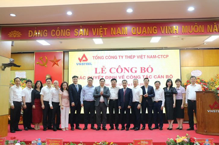 VNSTEEL tổ chức Lễ công bố các quyết định về công tác cán bộ