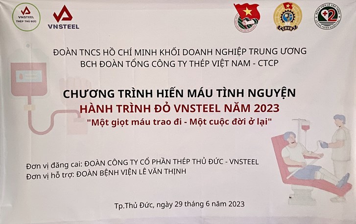 Ngày hội hiến máu tính nguyện "Hành trình đỏ VNSTEEL" năm 2023 - Khu vực Tp. HCM