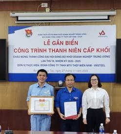 Tuổi trẻ VNSTEEL tổ chức Lễ gắn biển Công trình thanh niên cấp Đoàn Khối chào mừng thành công Đại hội Đảng bộ Khối DNTW lần thứ III