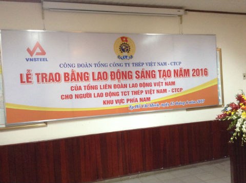 CÔNG ĐOÀN “VNSTEEL” trao Bằng lao động sáng tạo cho người Lao động ở khu vực phía Nam